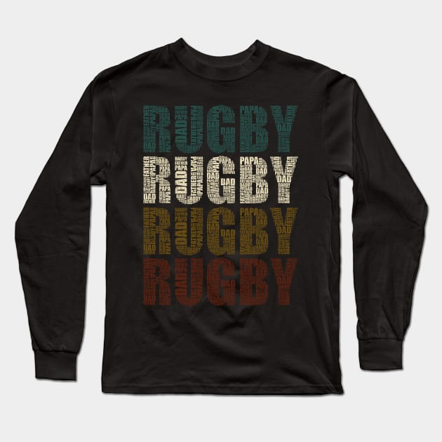 Rugby Dad - Funny Sports Lovers Gift For Papa Long Sleeve T-Shirt by DnB